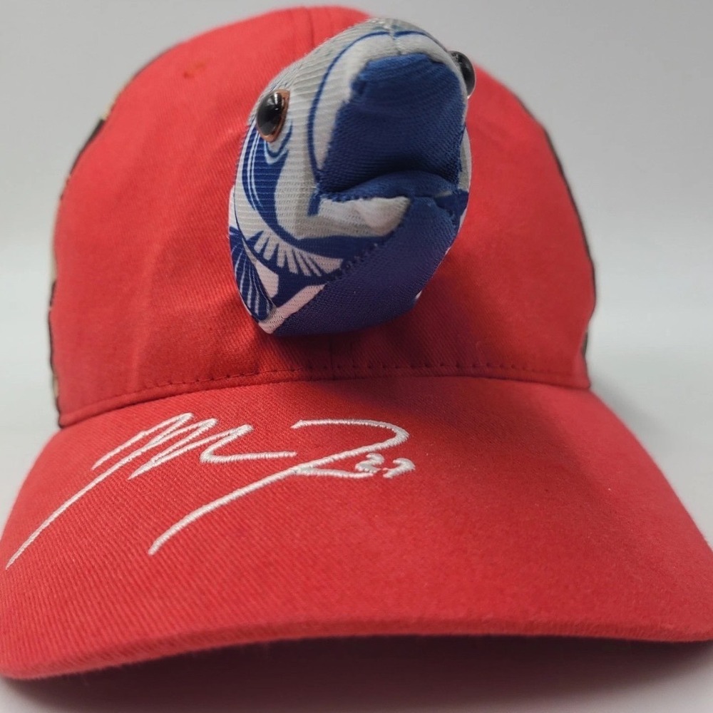 Mike Trout LA Angels 3D Plush Fish Camo Baseball Hat Red Adjustable Cap MLB 27 - Picture 3 of 7